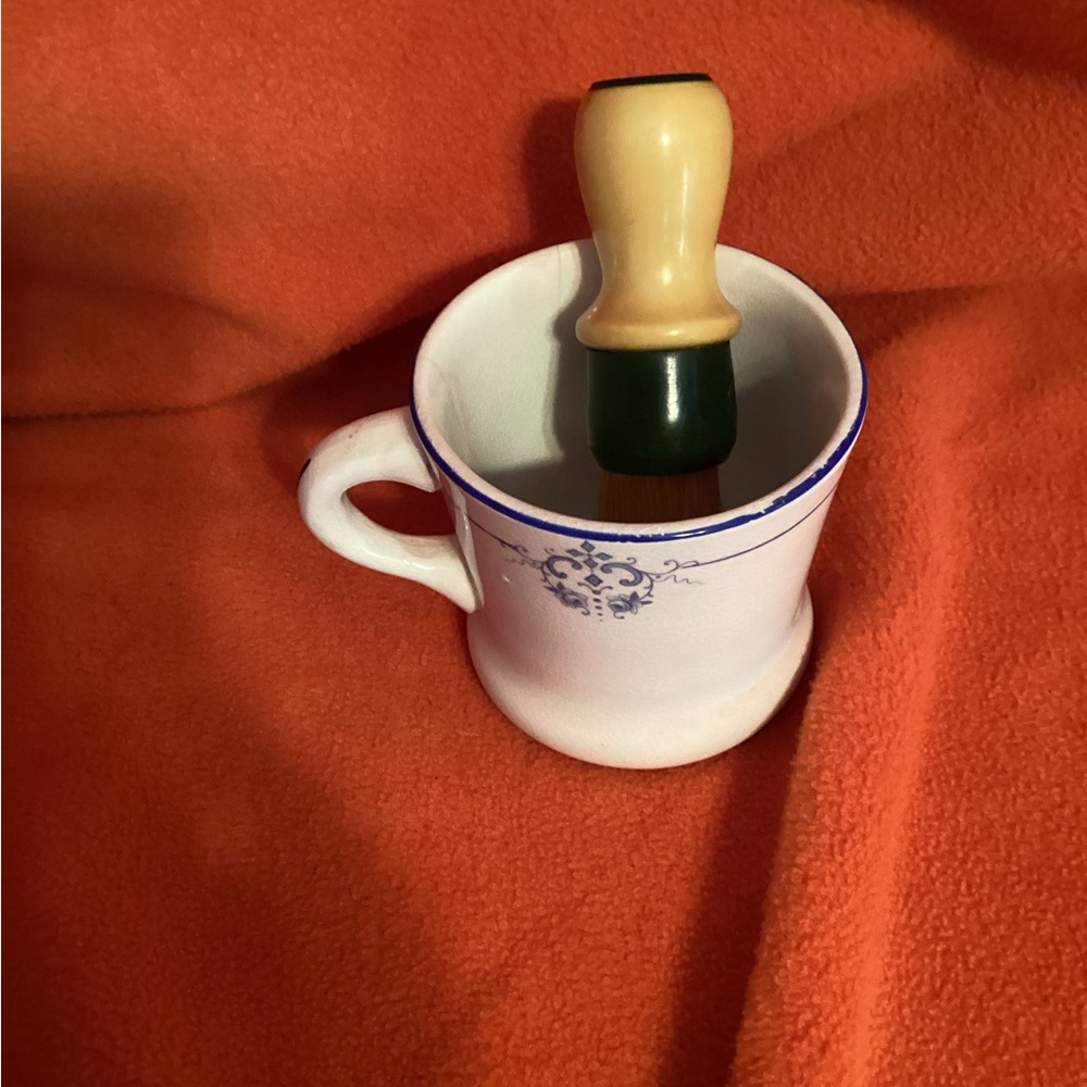 Vintage shaving cup and brush
